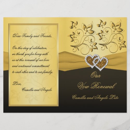 Joined Hearts Wedding Vow Renewal Program zazzle flyer