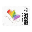 Joined In Love Rainbow Hearts Postage Stamps by oph3lia Joined In Love Rainbow Hearts Postage Stamps