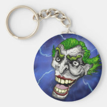 Joker Jester in a Lightning Storm by Doug LaRue Keychain