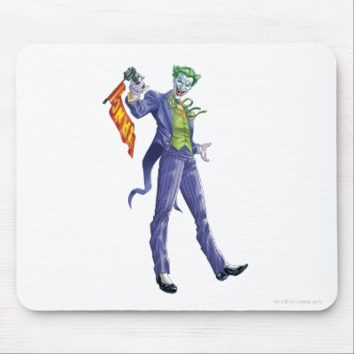 Joker stands with gun mousepads