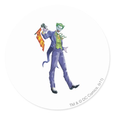Joker stands with gun stickers