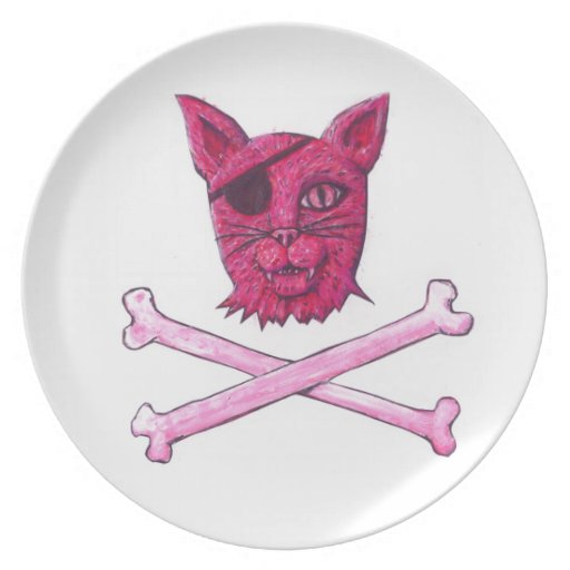 Jolly Cat Roger Plates Zazzle