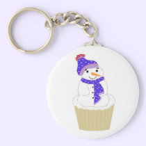 Jolly Cupcake Snowman keychains