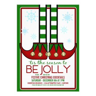 Jolly Elf Christmas Cocktail Party Custom Announcement