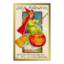 Jolly Halloween Old Mother Witch (Altered) posters