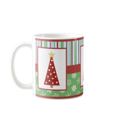 Jolly Holiday Red Polka Dot Tree Christmas Mug by mariannegilliand