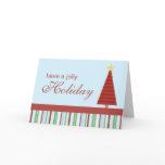 Jolly Holiday Striped Christmas Card