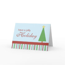 Jolly Holiday Striped Tree Christmas Card by mariannegilliand Jolly Holiday Striped Tree Christmas Card