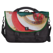 Jolly Holly Christmas tablesetting motif on bag Computer Bag