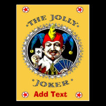 Jolly Jester Card, add text postcards
