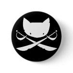 Jolly Kitty Pirate Button