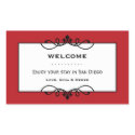 Jolly red wrought iron frame out of town gift bag sticker