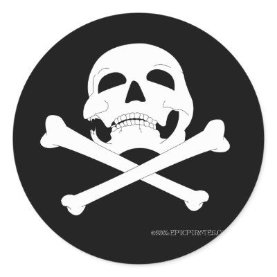 Jolly Roger #4 Round Stickers by epicpirates