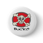 Jolly Roger Bucko design Pinback Buttons