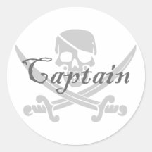 Jolly Roger Captain Round Sticker