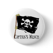 Jolly Roger Captain's Wench Button