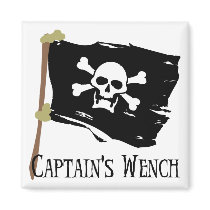 Jolly Roger Captain's Wench Fridge Magnet