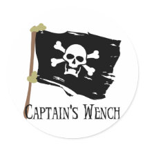 Jolly Roger Captain's Wench Stickers