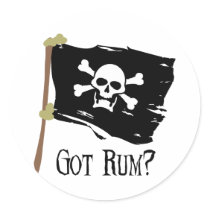 Jolly Roger Got Rum Stickers