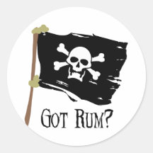 Jolly Roger Got Rum Stickers