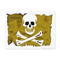 Jolly Roger Map #3 postcards by epicpirates Jolly Roger Map #3 postcards