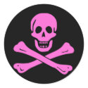 Jolly Roger Pink stickers