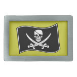 Jolly Roger Pirate Flag Rectangular Belt Buckles