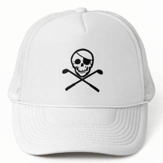 Jolly Roger Pirate Golfer Cap Mesh Hats