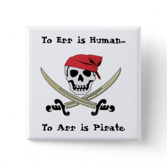 Jolly Roger Pirate Talk Pin Button
