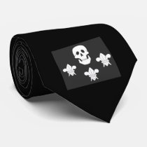 JOLLY ROGER SKULL AND THREE LILLES FLAG NECKTIES