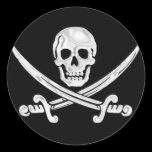 Jolly Roger Skull Round Sticker