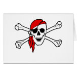 Jolly roger with red bandana cards
