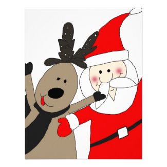 Jolly Santa and Reindeer Personalized Invitations