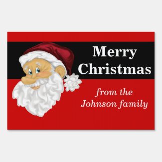 Jolly Santa Christmas holiday Yard sign