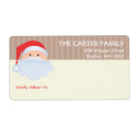 Jolly Santa Claus brown stripes fun shipping label label