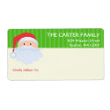 Jolly Santa Claus green stripes fun shipping label label