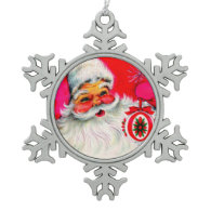 Jolly Santa Claus with Red Ornament