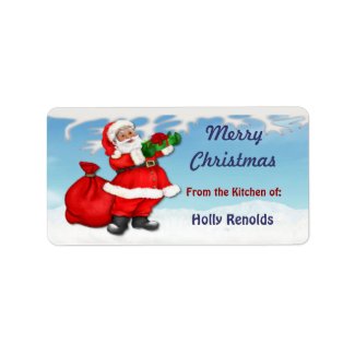 Jolly Santa From the Kitchen of Labels. label