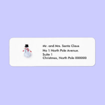 Jolly Snowman Address  Label labels