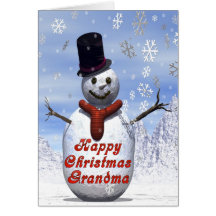 Jolly snowman  Christmas card for grandma