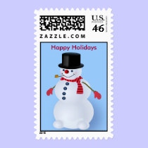 Jolly Snowman Holiday Postage stamps