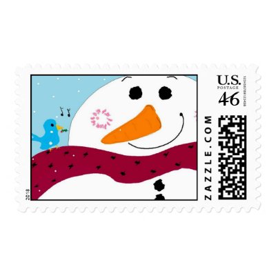 Jolly Snowman Stamps by seashell2