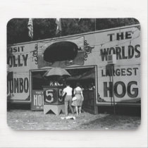 Jolly World's Largest Hog Vintage Carnival Photo Mouse Pads