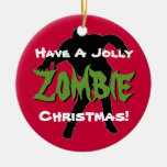Jolly Zombie Christmas Custom Ornament
