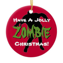 Jolly Zombie Christmas Custom Ornament ornaments