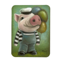 Jonathan the pig rectangle magnets