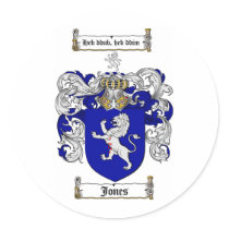 JONES FAMILY CREST -  JONES COAT OF ARMS stickers