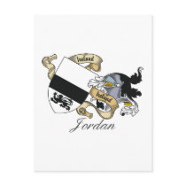 Jordan Family Crest postcards
