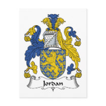 Jordan Family Crest postcards