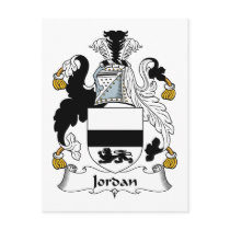 Jordan Family Crest postcards